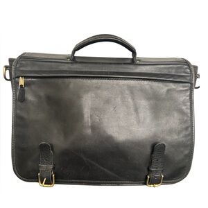 Vintage Coach Leather Briefcase Bag With Buckle Closures